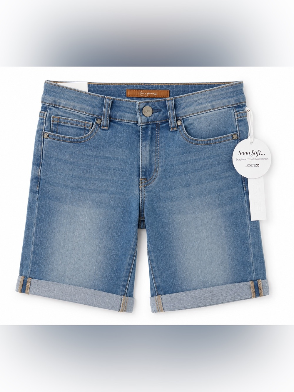 Joe’s Jeans Girls 12 The Finn Denim Bermuda Shorts NWT Stretch Cuffed